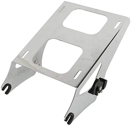 TCT-MOTORPARTS Vivid Black Chopped Tour Luggage Trunk Backrest Mounting Rack Fit for Harley 2014-2025 Touring Road Glide Street Glide Special Road King Electra Glide - color: Gloss Black Chopped Trunk+Chrome Rack#1