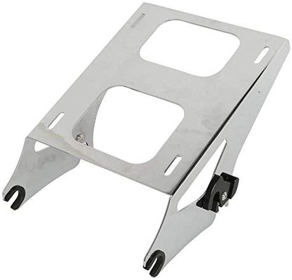 TCT-MOTORPARTS Matte Black Chopped Tour Luggage Trunk Rack Fits for 2014-2025 Harley Davidson Touring Models - color: Matte Black Chopped Trunk+Chrome Rack #1
