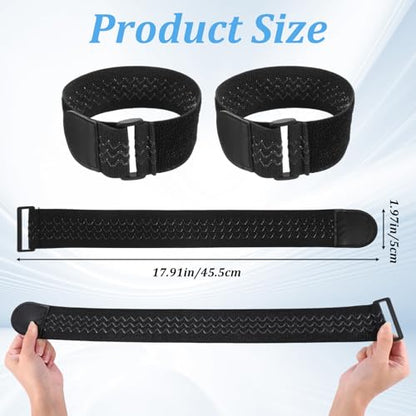 2 Pcs Ankle Straps Adjustable Boot Bands Elastic Polyester Pant Leg Straps Multipurpose Black Elastic Magic Fastening Belt Wrist Wrap Brace with Buckle for Biking Hiking Fishing Gardening Uniform