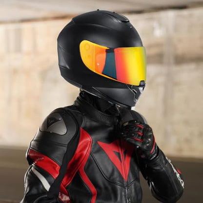C70 Helmet Visor Replacement Face Shield Compatible with C70/ HJ20M/ FG-17/ FG-ST/IS-17 Motorcycle Helmets (Chrome Red) - color: Chrome Red
