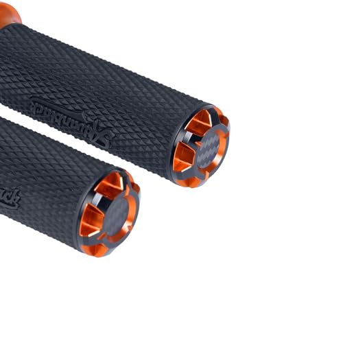 Advanblack AXION Performance Grips, Electronic Throttle Control Grips Compatible with Harley Touring Road Glide Street Glide, Softail - color: Orange