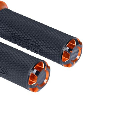 Advanblack AXION Performance Grips, Electronic Throttle Control Grips Compatible with Harley Touring Road Glide Street Glide, Softail - color: Orange
