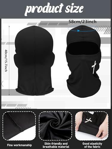 9 Pack Ski Mask for Men Balaclava Full Face Mask Breathable Winter Windproof Hood for Motorcycle Snowboard - color: Black, style: Stylish