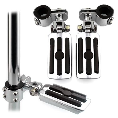 Motorcycle 32MM Highway Pegs Footrest with Mount Clamp Kit Fit for Harley Touring Road Glide Street Glide Electra Glide Road King Yamaha Suzuki Kawasaki - color: Style #3 Chrome