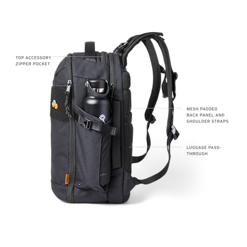 URBAR ARMOR GEAR UAG 24-Liter Laptop Backpack - Fits up to 16" Laptop Clamshell Opening Side Bottle Holder Pocket Travel Carry-on Luggage Daypack, Premium Tech Black - color: Premium Tech - Black, size: 24-Liter