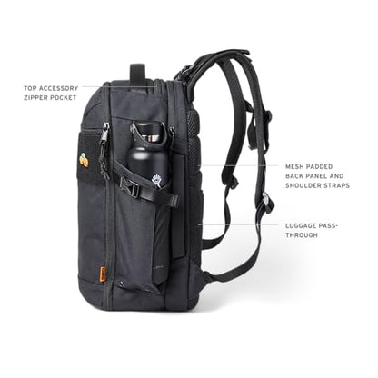 URBAR ARMOR GEAR UAG 24-Liter Laptop Backpack - Fits up to 16" Laptop Clamshell Opening Side Bottle Holder Pocket Travel Carry-on Luggage Daypack, Premium Tech Black - color: Premium Tech - Black, size: 24-Liter