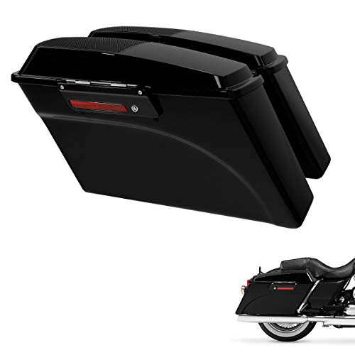 Hard Saddlebags Trunk W/6x9 Speaker Lid Latch Key fits for 1994-2013 Harley Davidson all Touring Models including road glide road king ultra street glide electra glide - color: with Black Latches Kit, size: Standard Bag Cut outs for 6x9" Speakers