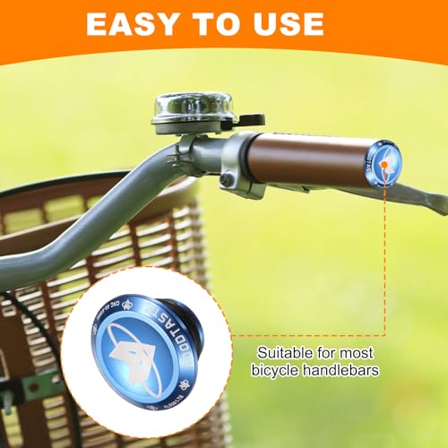 HARFINGTON Bar End Plugs Aluminum Handlebar End Caps Bike Plugs with Matching Rings for MTB Road BMX Fixed Gear Bike, Blue - color: Blue
