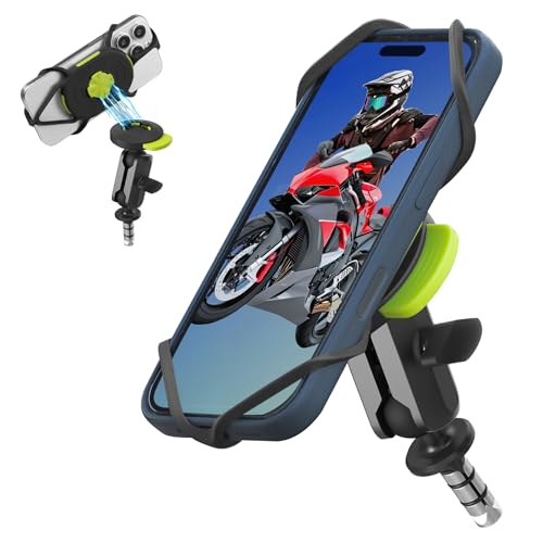 Bone Moto Tie Connect Kit 3 - Fork Stem, Magnetic Motorcycle Phone Mount, Detachable & 360° Rotatable, Heavy Duty & Shock-Absorbing Scooter Phone Holder for iPhone & 4.7"–7.2" Smartphones (Fork Stem) - style: Motorcycle - Fork Stem