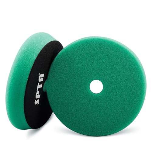 SPTA Green T120 Heavy-Cut Polishing Foam Pad, 1Pc 5.5 Inch Face for 5 Inch 125mm Backing Plate Compound Buffing Sponge Pads for Car Buffer Polisher Compounding, Polishing and Waxing -FPBFS5G - color: 1Pc Green T120 Heavy-Cut Pad, size: 5 Inch (125mm)