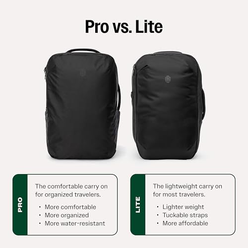 Tortuga 40L Travel Backpack Lite, Black - Large Carry-On Travel Bag | For Men and Women - Durable, Comfortable, Easy to Pack, Airline-Approved Bag with Laptop Compartment