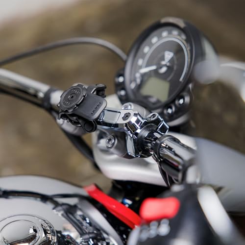 Quad Lock Motorcycle Handlebar Phone Mount PRO Chrome with Vibration Dampener and MAG Phone Case for iPhone 16 - size: iPhone 16