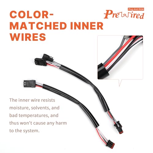 12" Extended CAN-Bus Switch Control Wire Harness & 8" TBW Throttle by Wire Handlebar Extension Kit for Harley 2016-2023 Touring and Softail Models - style: 12" and 8"