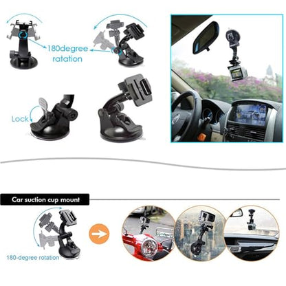 Reflex Camera 19-in-1 Action Camera Accessories Kit Compatible with GoPro Hero 13, 9-12, DJI Osmo Action 2, 3, 4, Pro 5, Insta360 Ace Pro/Ace Pro 2 and Other Sports Cameras & Durable Case - size: 19-in-1-Kit