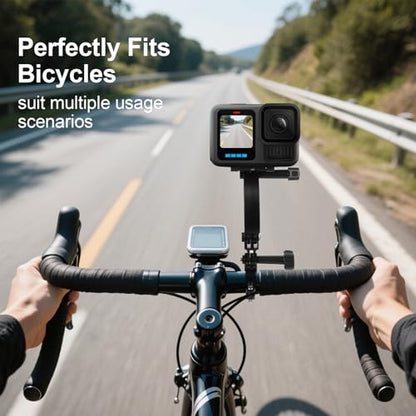 Aluminum Curved Extension Arm (3-inch) for Helmet & Pole Mounts, Metal Stick for GoPro Hero 13/12/11/10/9 Session, Akaso Campark & Other Action Cameras- YD050