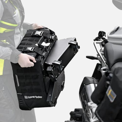 Lone Rider 31L Semi-Rigid Rackless Motorcycle Saddle Pannier Bag for BMW Motorcycle - 100% Waterproof, Dustproof Luggage with Quick Release, Safer than Hard Cases - No Racks Needed - style: 31 L