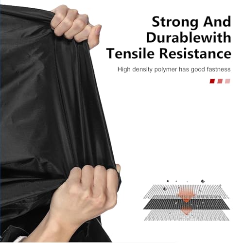 Motorcycle Cover, Outdoor Waterproof Motorcycle Cover, Motorcycle Full Cover Accessories with Storage Bag, Universal Foldable Durable Motorcycle Protective Cover Replacement (Black)