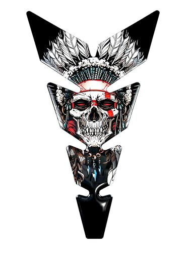 Moto Decals 3D Motorcycle Tank Pad Protector, Universal Gas Tank Scratch Protection Sticker for Sport Bikes, Made in USA, Premium Polyurethane, 8.7x5.5 in (220x150 mm) - color: v7