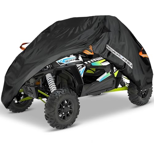 NEVERLAND UTV Cover 2-3 Seater - Heavy Duty Side by Side Cover Waterproof Outdoor Compatible with Polaris Ranger RZR Yamaha Wolverine Can-Am Defender Honda Kawasaki Teryx Textron Off Road Wildcat - size: up to 126 inch L