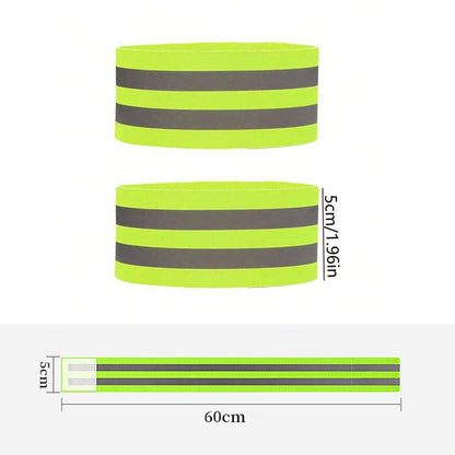 2/4 PCS Safety Reflective Belt - High Visibility Straps for Wrist, Arm, Ankle & Leg for Night Walking, Cycling & Running - color: 4 Pcs