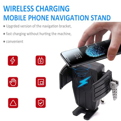 Motorcycle GPS Mobile Phone Wireless Charging Navigation Bracket for Honda Gold Wing GL 1800 F6B GL1800 DCT 2018 2019 2020 2021 Motorcycle Phone Holder Perch Mount Navigational Accessories