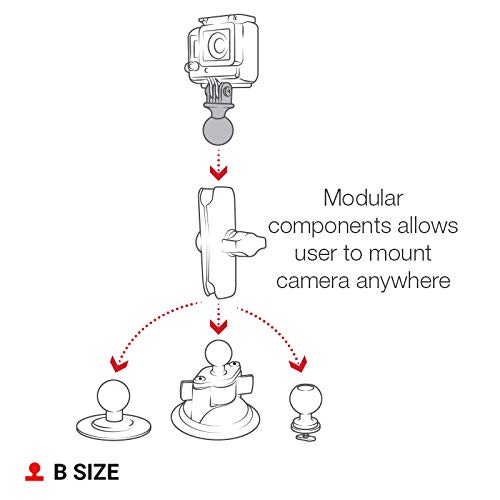 RAM Mounts Action Camera Ball Adapter – Compatible with GoPro-Style Mounts, B Size 1" Ball (RAP-B-202U-GOP1)