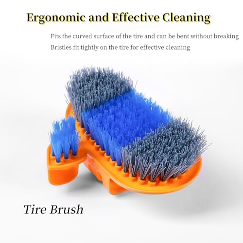 3PCS Motorcycle Chain Brush Motorcycle Chain Cleaning Kit Bike Cleaning Brushes Mountain Bike Cleaning Kit Maintenance Cleaning Brush Sickle Hook Brush Bicycle Chain Wrap Brush Tire Brush Cleaner Tool
