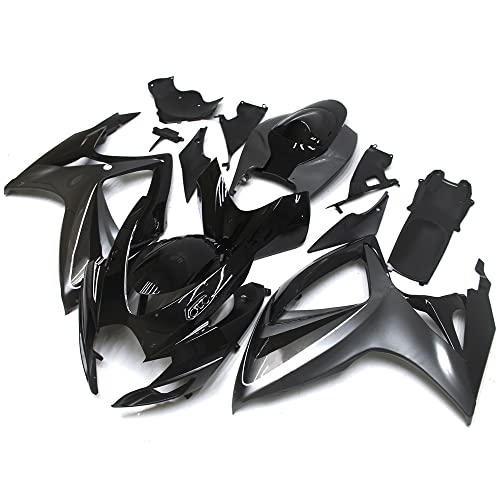 FLPRO ABS Plastic Full Fairing Kit Fit for Suzuki 06 07 GSXR600 GSXR750 K6 2006 2007 GSX-R600 GSX-R750 Fairings Injection Mold Motorcycle Bodywork Gloss Grey Black Cowlings - color: Grey Black
