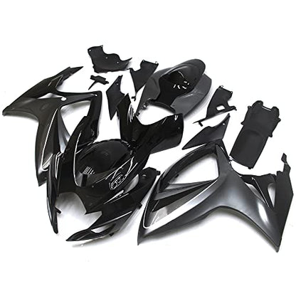 FLPRO ABS Plastic Full Fairing Kit Fit for Suzuki 06 07 GSXR600 GSXR750 K6 2006 2007 GSX-R600 GSX-R750 Fairings Injection Mold Motorcycle Bodywork Gloss Grey Black Cowlings - color: Grey Black