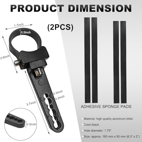 Wevdn 2 PCS Roll Cage Clamps LED Bracket, 360 Adjustable Mount for 1.75'' Roll Cage Bull Bars, Light Mount for Cars Trucks ATV UTV, Car Accessories