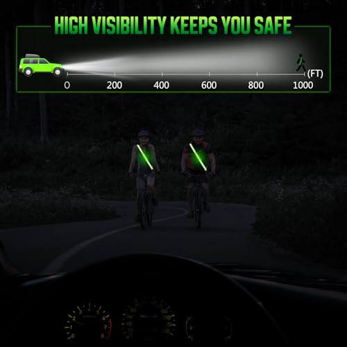 LED Reflective Sash Safety Gear, Running Lights for Runners at Night, High Visibility USB Rechargeable Light for Jogging Running Cycling Walking Motorcycle. - color: Green
