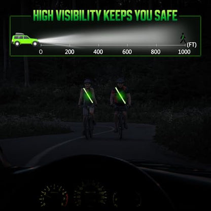LED Reflective Sash Safety Gear, Running Lights for Runners at Night, High Visibility USB Rechargeable Light for Jogging Running Cycling Walking Motorcycle. - color: Green