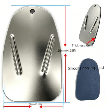 304 Stainless Steel Motorcycle Kickstand Pad, Universal Support Pad Fit for Harley-Davidson, Indian, Honda, Yamaha, Kawasaki, Suzuki, Triumph, BMW, KTM, Ducati