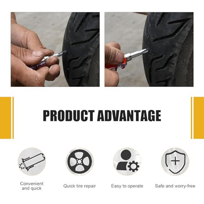 60 PCS Car Tire Repair Nails, 2-size Vacuum Waterproof Tire Plug Kit for Emergency, Tool-free Self-service Puncture Repair Screw, Universal Individually Packaged for Cars Motorcycles (Black)