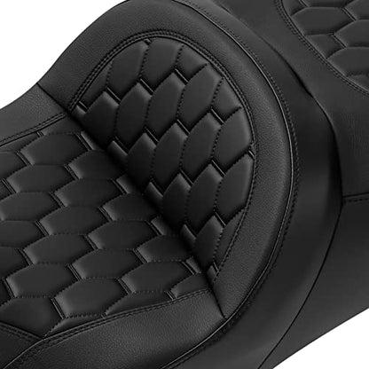 C.C. RIDER Motorcycle Gel Seat Hammock Seat fit for Harley Touring Road King FLHR Street Glide FLHX Road Glide FLTRX Electra Glide FLHTC 2009-2023 - color: 16# Gel Black