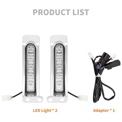 LED Filler Panel Lights Rear Fender Light Turn Signals Fit for Harley Touring Road Glide FLTR Electra Glide FLHT Road King FLHR Ultra Limited FLHTK 2014-2024 (Chrome Housing Clear Len) - color: Chrome Housing Clear Len
