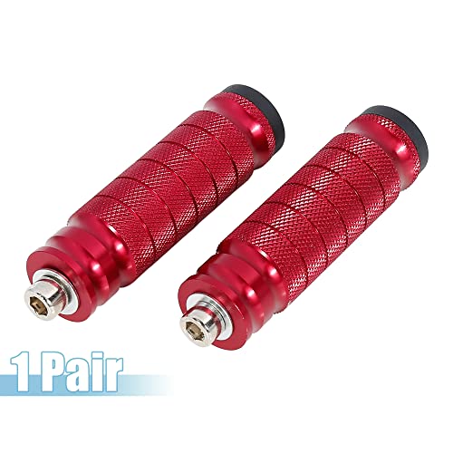 F FIERCE CYCLE 1 Pair 6mm Aluminum Aolly Motorcycle Rearsets Rear Set Footrest Footpeg Foot Rest Peg Motorbike Cycling Red - color: Red