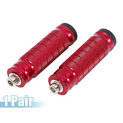 F FIERCE CYCLE 1 Pair 6mm Aluminum Aolly Motorcycle Rearsets Rear Set Footrest Footpeg Foot Rest Peg Motorbike Cycling Red - color: Red