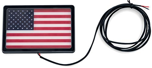Kuryakyn 2892 Motorcycle Lighting Accessory: Freedom Flag LED Light Kit, 4" x 6", Black - color: Black