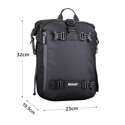 Waterproof Motorcycle Tail Bag 10L Motorbike Rear Rack Storage Bag Saddle Pannier for Touring Adventure Commuting Black - size: 10L