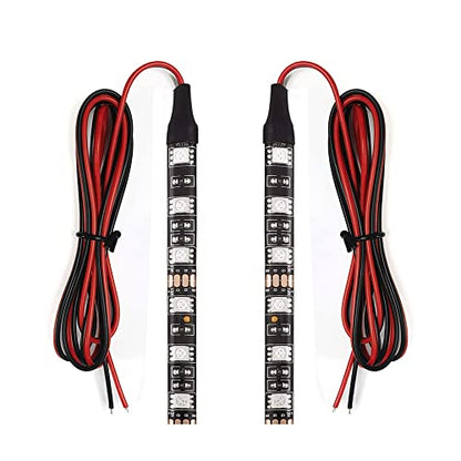 Universal 2pc 4in Motorcycle LED Turn Signal Light Amber LED Strip Light Bar for Motorcycle Car Scooter ATV UTV Golf cart Front Rear Turning Indicator Lights Blinker Tail Running Light