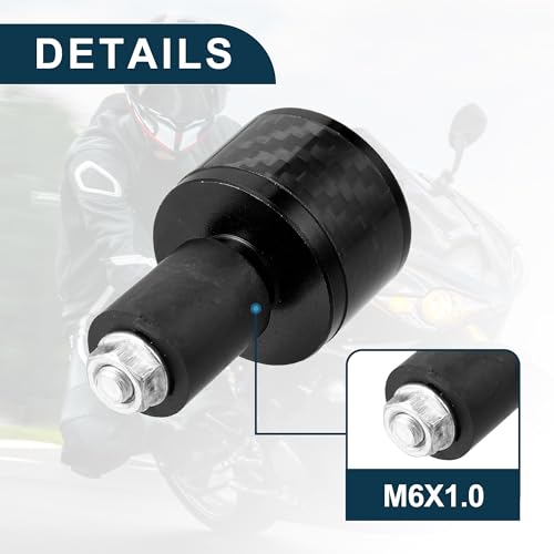 Motorcycle Handlebar End Plug Aluminum Alloy 7/8" 22mm Fashionable | Front Handle Bar Grips Cap Gear Balanced Plug Black 2 Pcs
