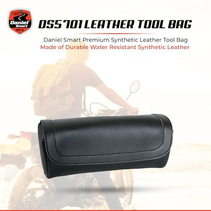 Daniel Smart Motorcycle Large Tool Bag - Premium Synthetic Leather with Classic Black Design - style: Ds5701
