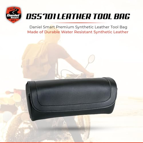 Daniel Smart Motorcycle Large Tool Bag - Premium Synthetic Leather with Classic Black Design - style: Ds5701