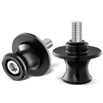 PBYMT 8MM M8 X 1.5 Motorcycle Swing Arm Spools Sliders CNC Swingarm Stand Screw Fit for Kawasaki Ninja ZX6R Z900 Vulcan, Triumph Trident 660, BMW S1000rr, Honda CBR 600rr, Suzuki GSXS (Black) - size: M8
