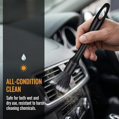 8 PCS Car Detailing Brush Set for Cleaning Interior or Exterior, Dusting Cleaning Supplies, Tool for Emblem, Air Vents, Wheels, Leather Upholstery Seat