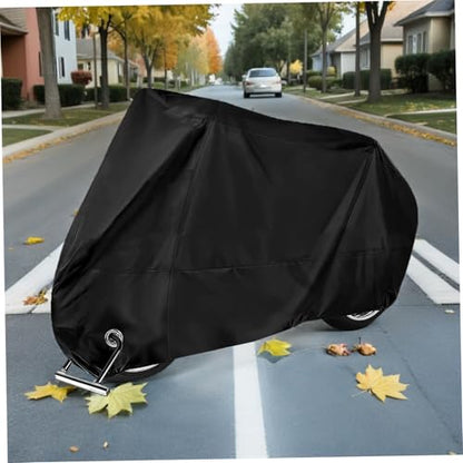 Motorcycle Cover XL Portable Tarpaulin Protective Bag for All Weather Sunscreen Dust Protection with Lockhole Essential Gear for Motorcycle Enthusiasts Black