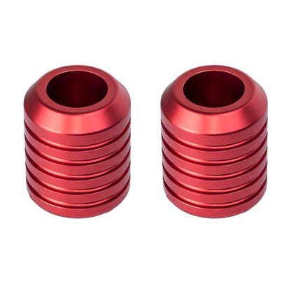 Advanblack CNC Aluminum Motorcycle Frame Sliders – Crash Bar Slider for Harley 1-1/4” Flat Out & Highway Crash Bars/Saddlebag Guards – Red, Gold, Black, Silver – Bolt-On Pair with Screws (Red CNC) - color: Red CNC