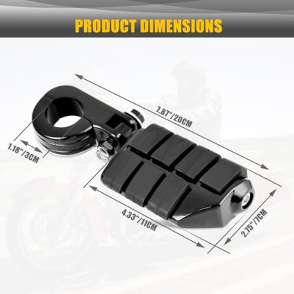 1.25" Motorcycle Highway Footpegs, Adjustable Footrest Pegs Mounting P-Clamps Compatible with Harley Sportster Touring Softail Dyna Honda Kawasaki Suzuki Yamaha 1-1/4" Engine Guard - color: Black Style 7
