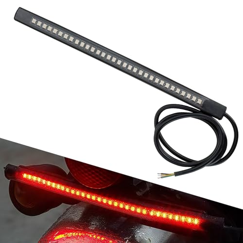 Motorcycle LED Turn Signal Light, Motorcycle Parts, 8" Flexible Switchback Dual-Color White & Amber Fork Turn Signal Blinkers, Waterproof DRL Daytime Running Light Strip Bar for Motorbike